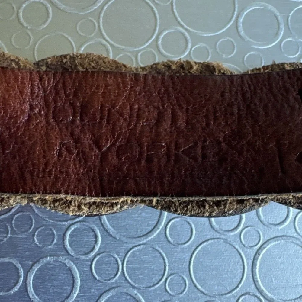 Roundtree Yorke Italian Full Grain Braided Leather Belt 34 Cognac Woven Adjustab